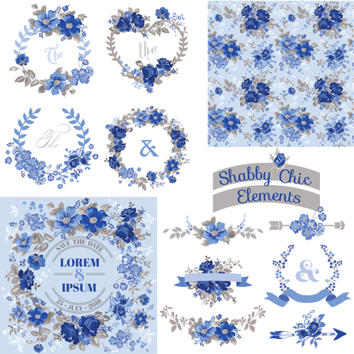 styles ornament floral blue 