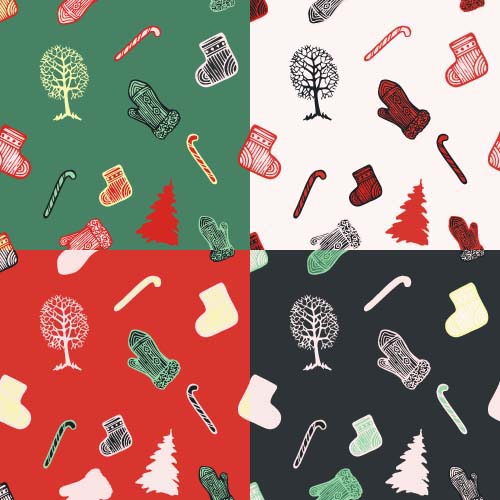 seamless pattern christmas baubles 