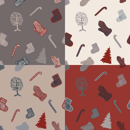 Christmas baubles vector seamless pattern 10 Christmas baubles vector seamless pattern 10