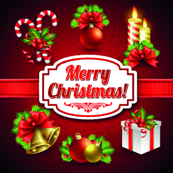 Christmas elements and christmas background vector
