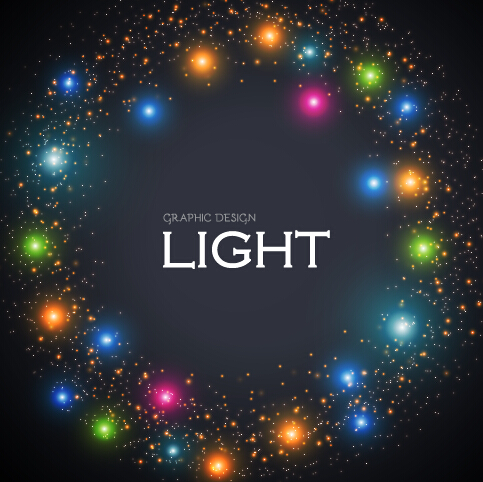 Colored light dot frame vector material