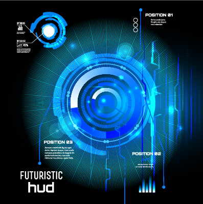 Concept futuristic tech background vector 09