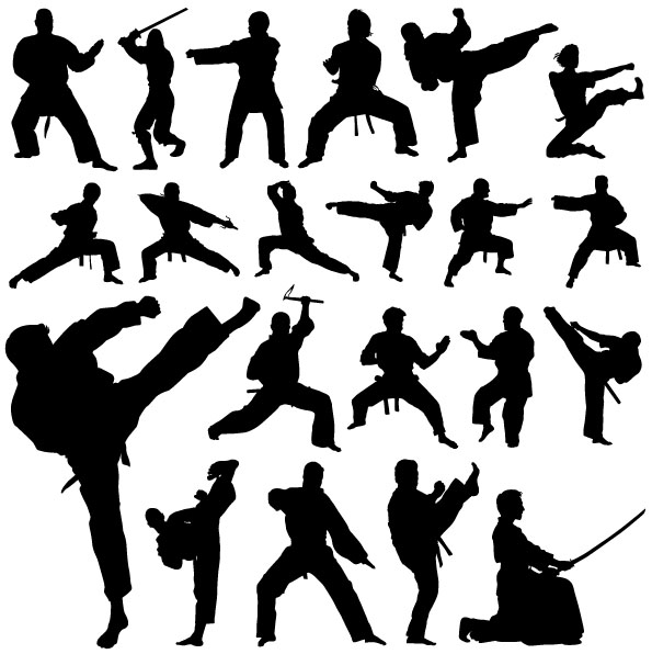 silhouettes silhouette martial art martial creative 