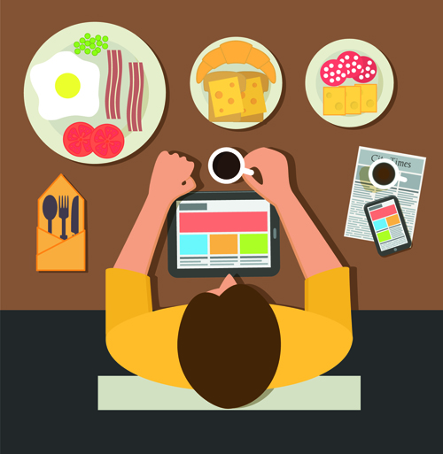 Creative office working design vector set 04