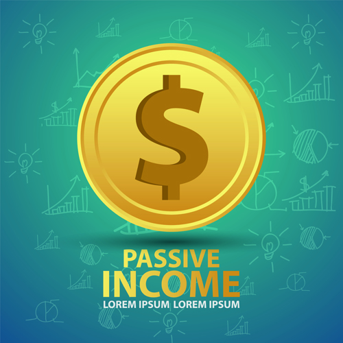 Creative passive income money background vector 03