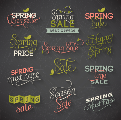 vector material typography spring material creative 