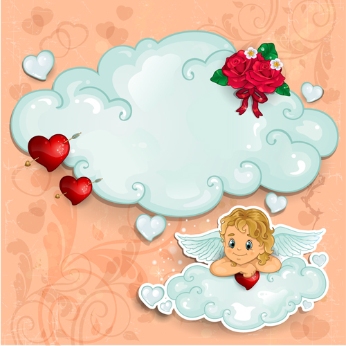 Valentine day valentine text romantic roman cupids cloud 