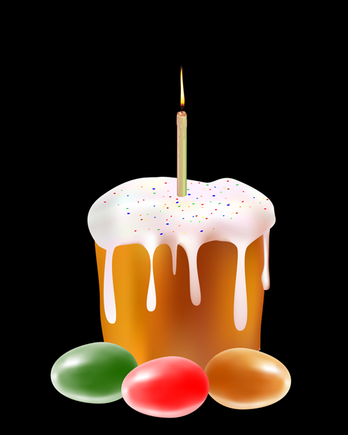 Cute easter cake vector design graphics 05