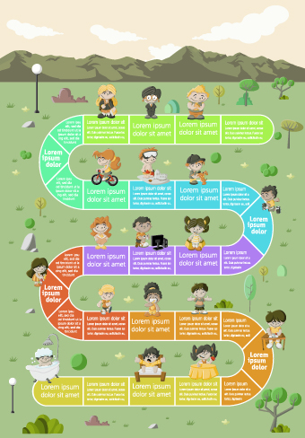 Cute kid with infographic vector