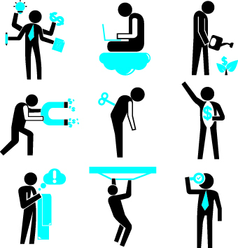 Different business people logos design vector set 01