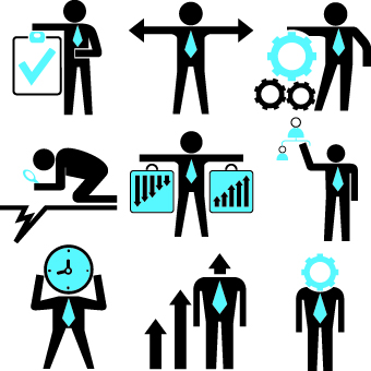 Different business people logos design vector set 02