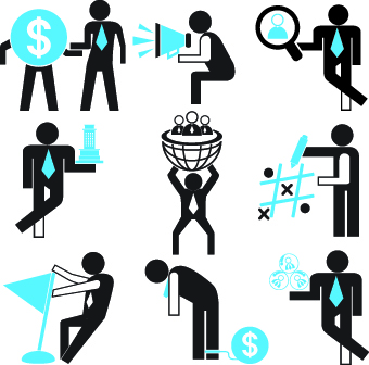 Different business people logos design vector set 04