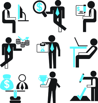 Different business people logos design vector set 05