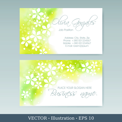 Elegant business cards vectors illustration set 05
