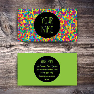 Fashion business card colored vector 02