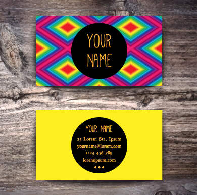 Fashion business card colored vector 05