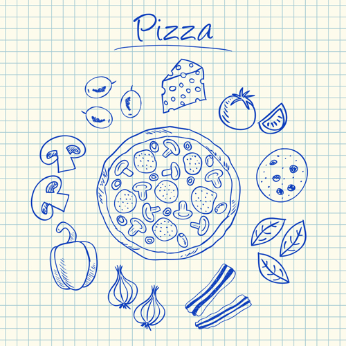 Hand Drawn Fast food elements 04