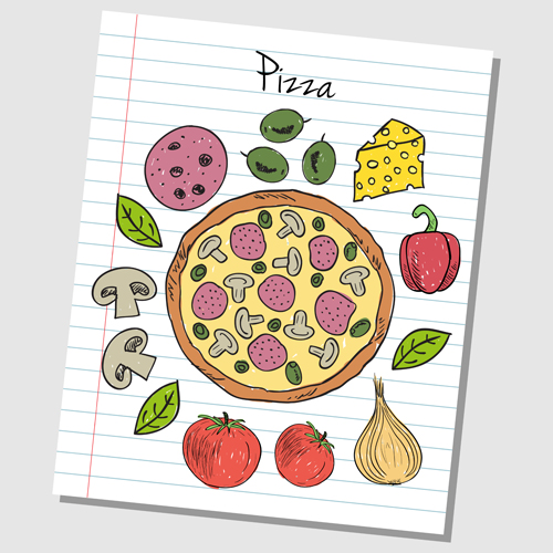Hand Drawn Fast food elements 05