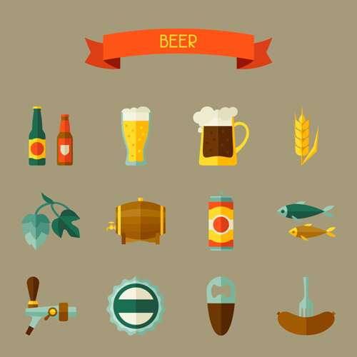 ribbon icons design beer 