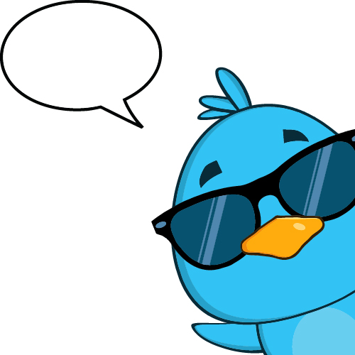 Funny blue bird cartoon vector set 04