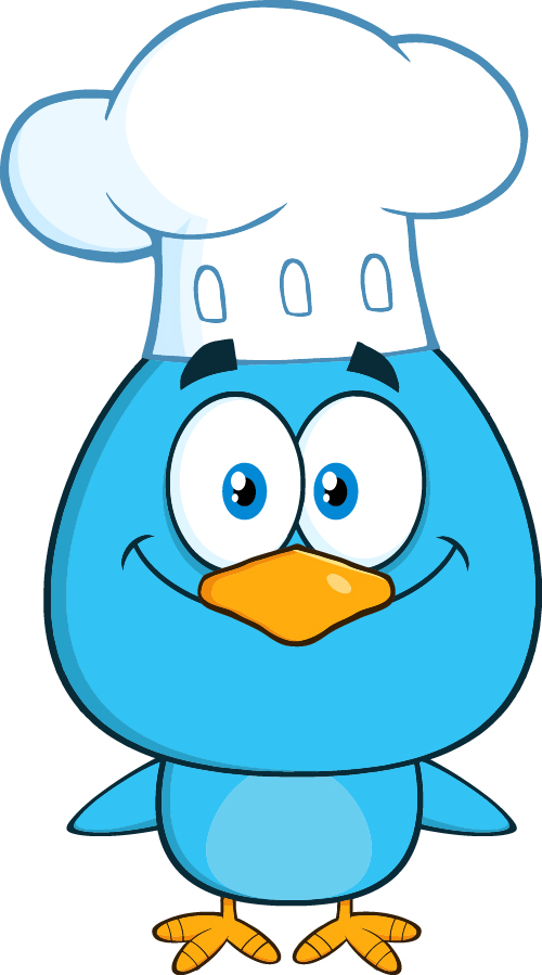 Funny blue bird cartoon vector set 11