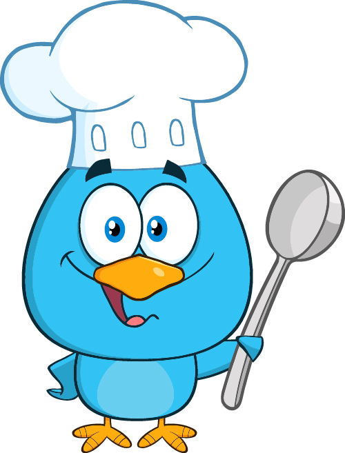 Funny blue bird cartoon vector set 14