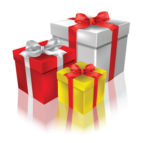 Exquisite Gift boxes design elements vector 02