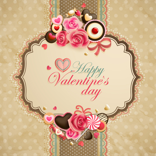Happy Valentine day cards design elements vector 02