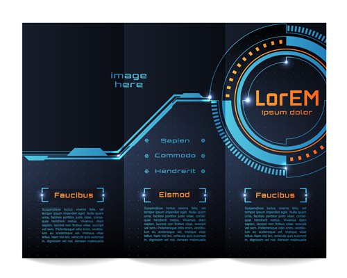 High tech styles brochure templates vector 01