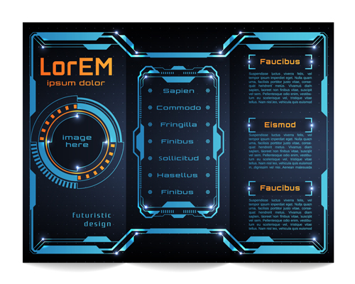 High tech styles brochure templates vector 02