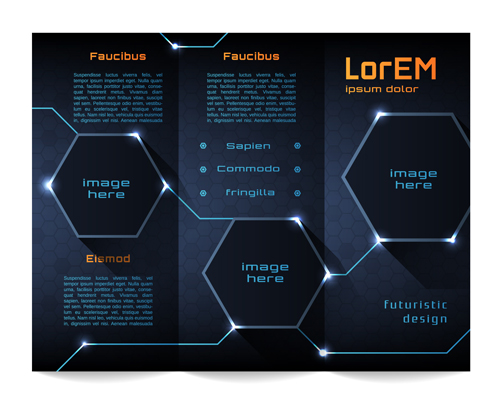 High tech styles brochure templates vector 04