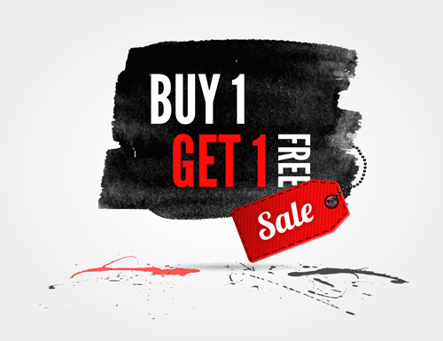 Ink marks with sale elements background vector 04