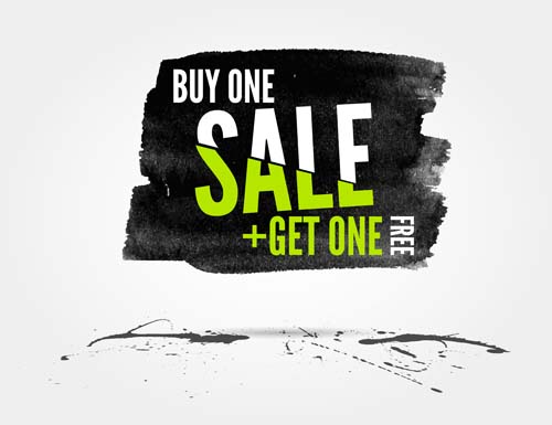 Ink marks with sale elements background vector 05