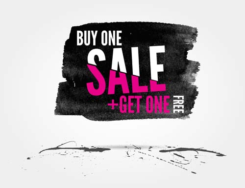 Ink marks with sale elements background vector 06