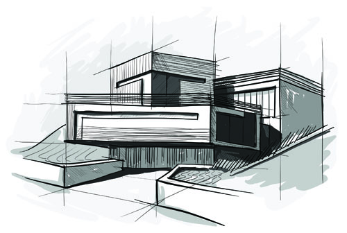 Set of Layout of the building design vector 05