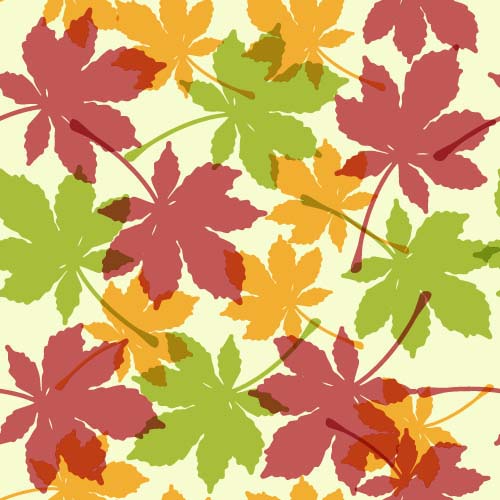 seamless pattern vector pattern leaves 