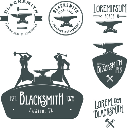 Logos blacksmith vector design