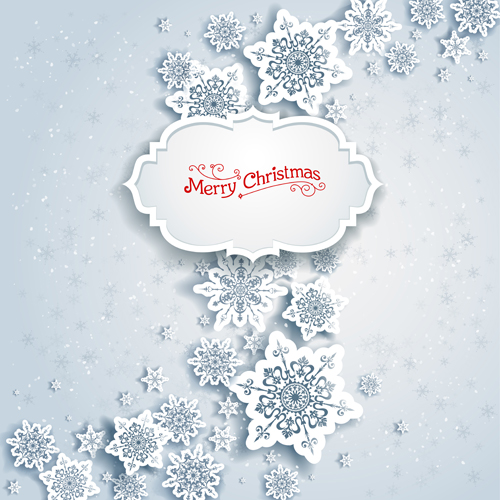 snowflake paper christmas background 