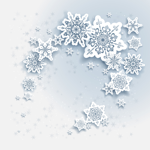 Paper snowflake christmas whtie background vector 04 Paper snowflake christmas whtie background vector 04