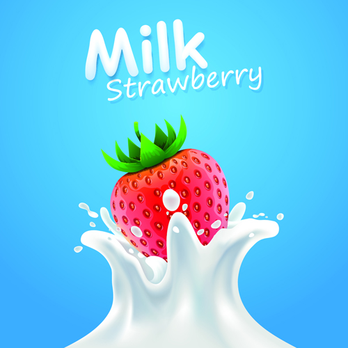 Quality milk advertising poster splashes style vector 05