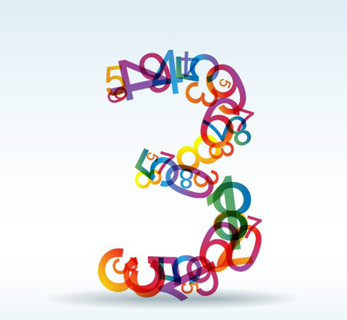 Set of Rainbow numbers elements vector 10
