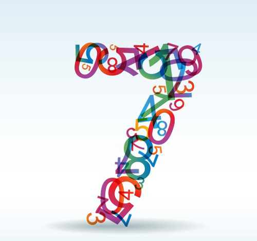 Set of Rainbow numbers elements vector 08