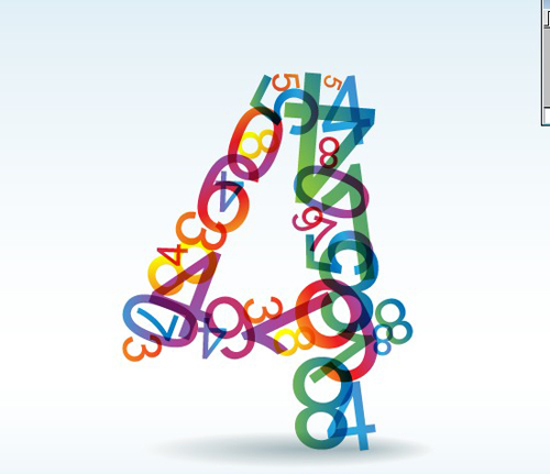 Set of Rainbow numbers elements vector 09