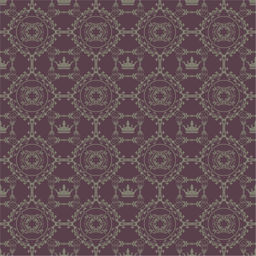 seamless Retro font pattern floral crown 
