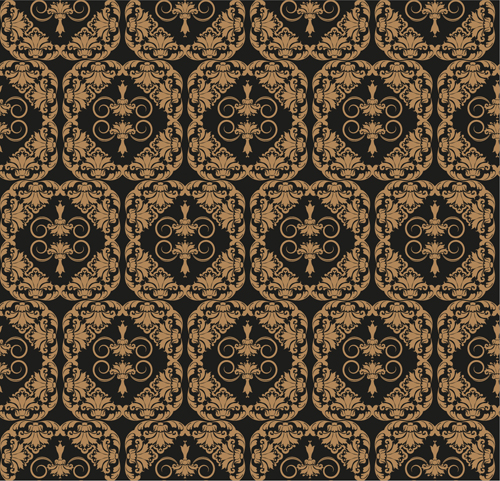Retro floral with crown vector seamless pattern 19