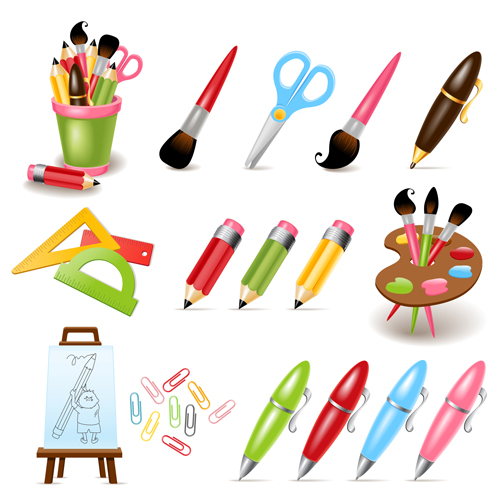 Multicolor School icon vector 01