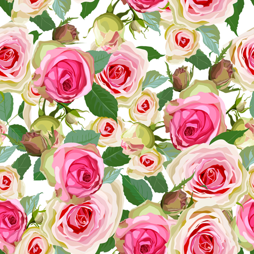 seamless roses pink pattern 