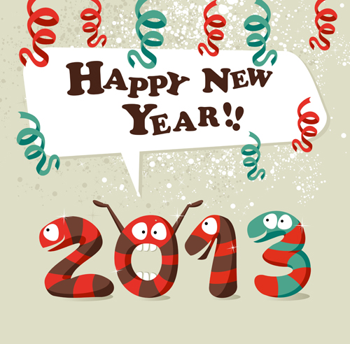Snake 2013 Christmas design vector graphics 10