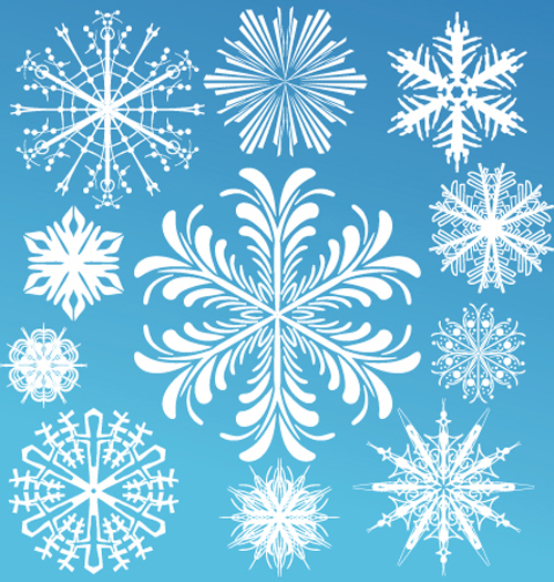 Different Snowflake elements vector graphics 02