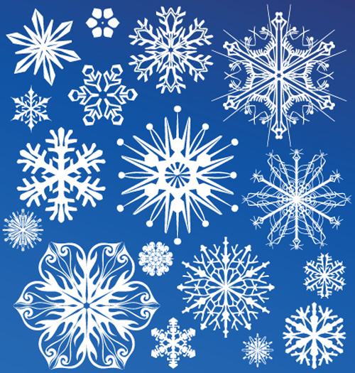 Different Snowflake elements vector graphics 04